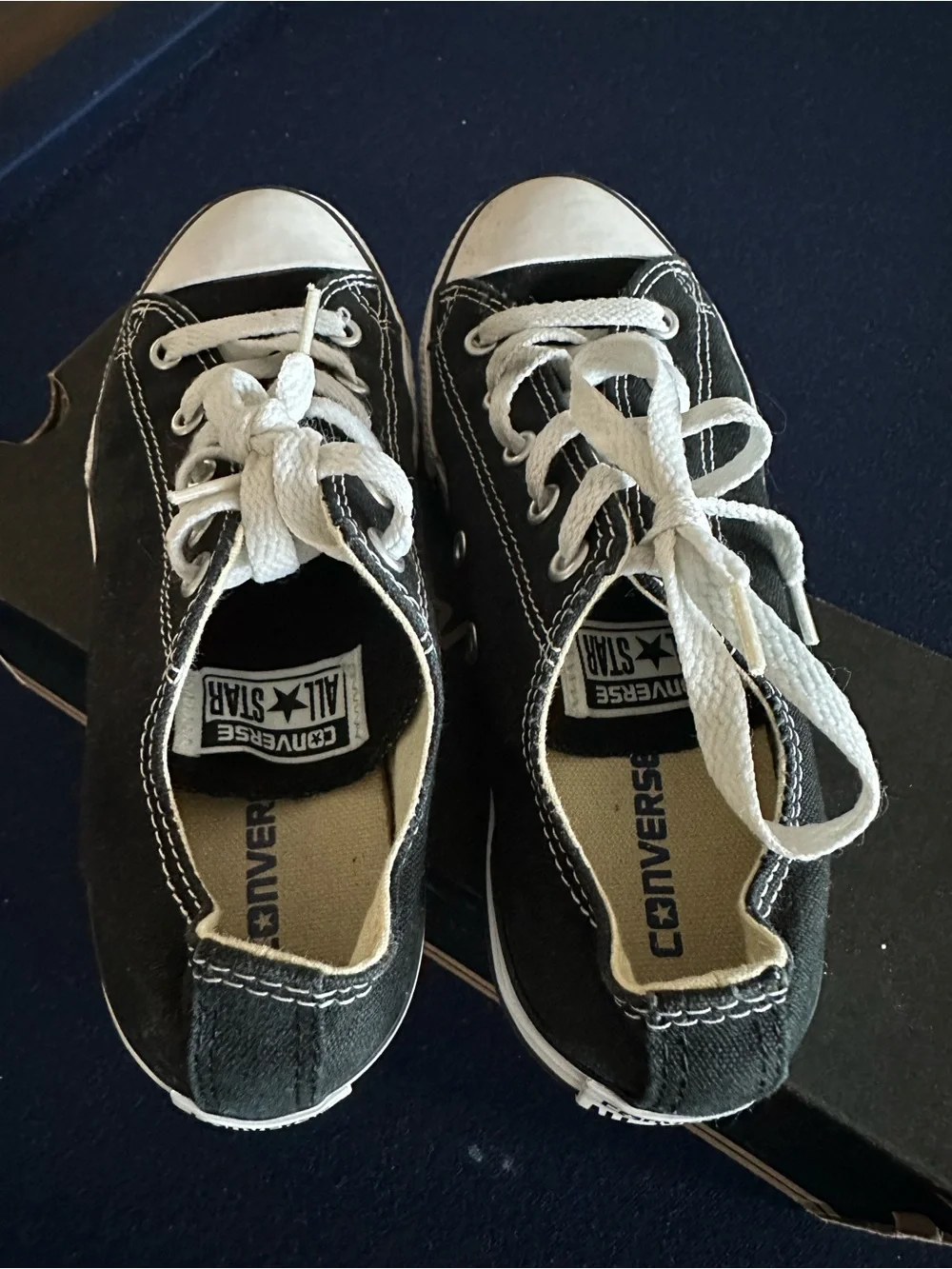 Kids Low-Top Canvas Sneakers in Black and White